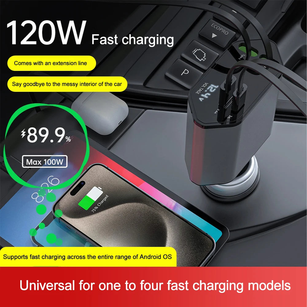 120W Quick Charger iphone/Android Cables