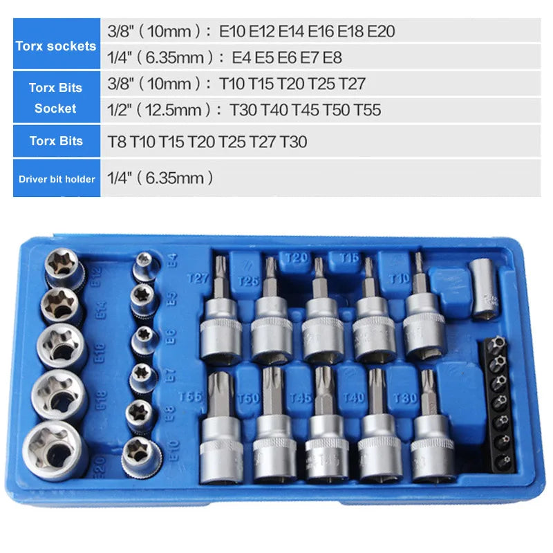 Torx and E-Torx Socket Set