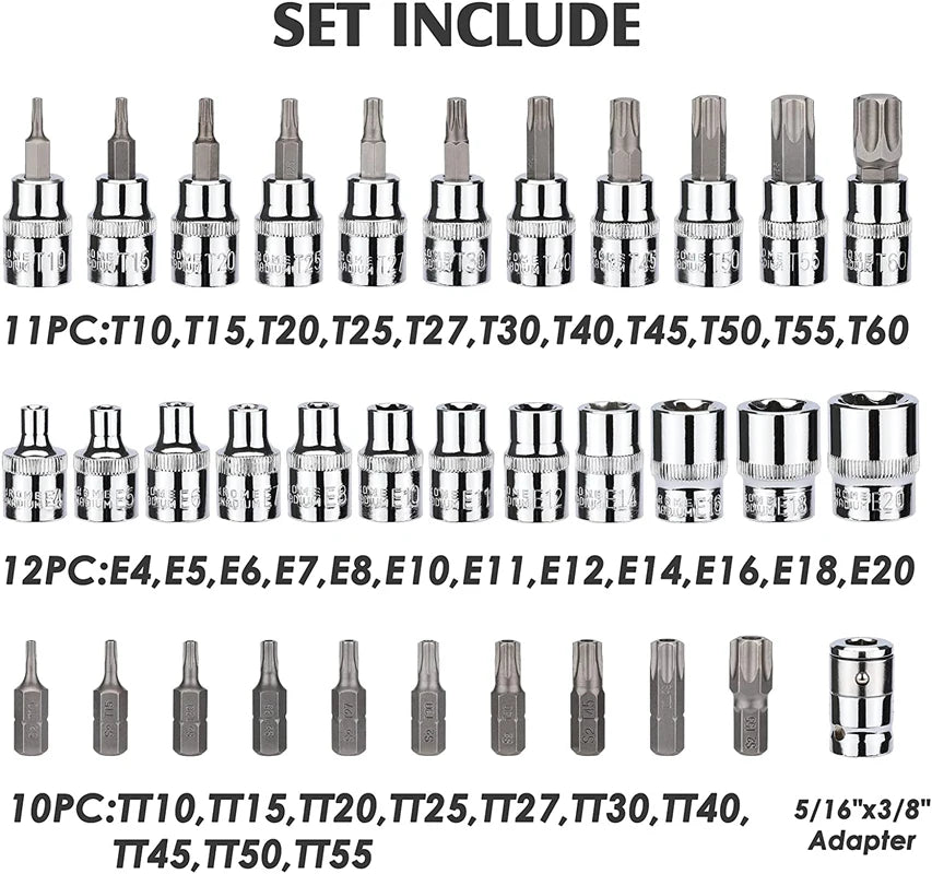 Torx and E-Torx Socket Set